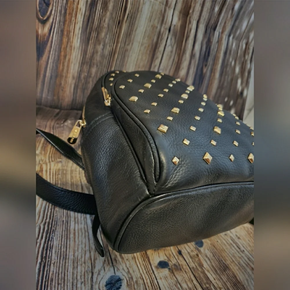 Michael Kors Medium Abbey Pebbled Leather Studded Backpack Bag
